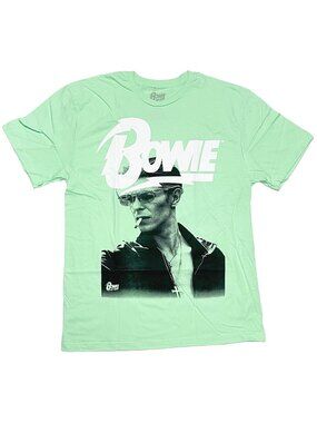 David Bowie Graphic Band Tee Mint Green NWT Large Officially Licensed
